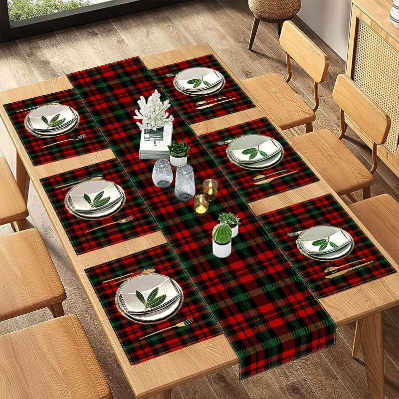 7-Piece Christmas Placemat and - огляд і ціна Table Runner