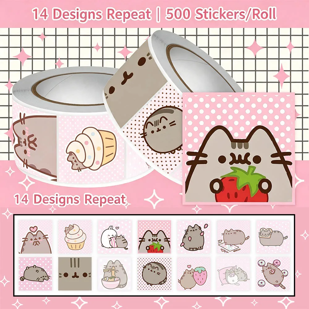 Hou 500pcs Pusheen Cartoon Cat - огляд і ціна Wall Sticker