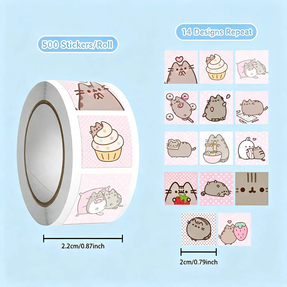 Hou 500pcs Pusheen Cartoon Cat - огляд і ціна Wall Sticker
