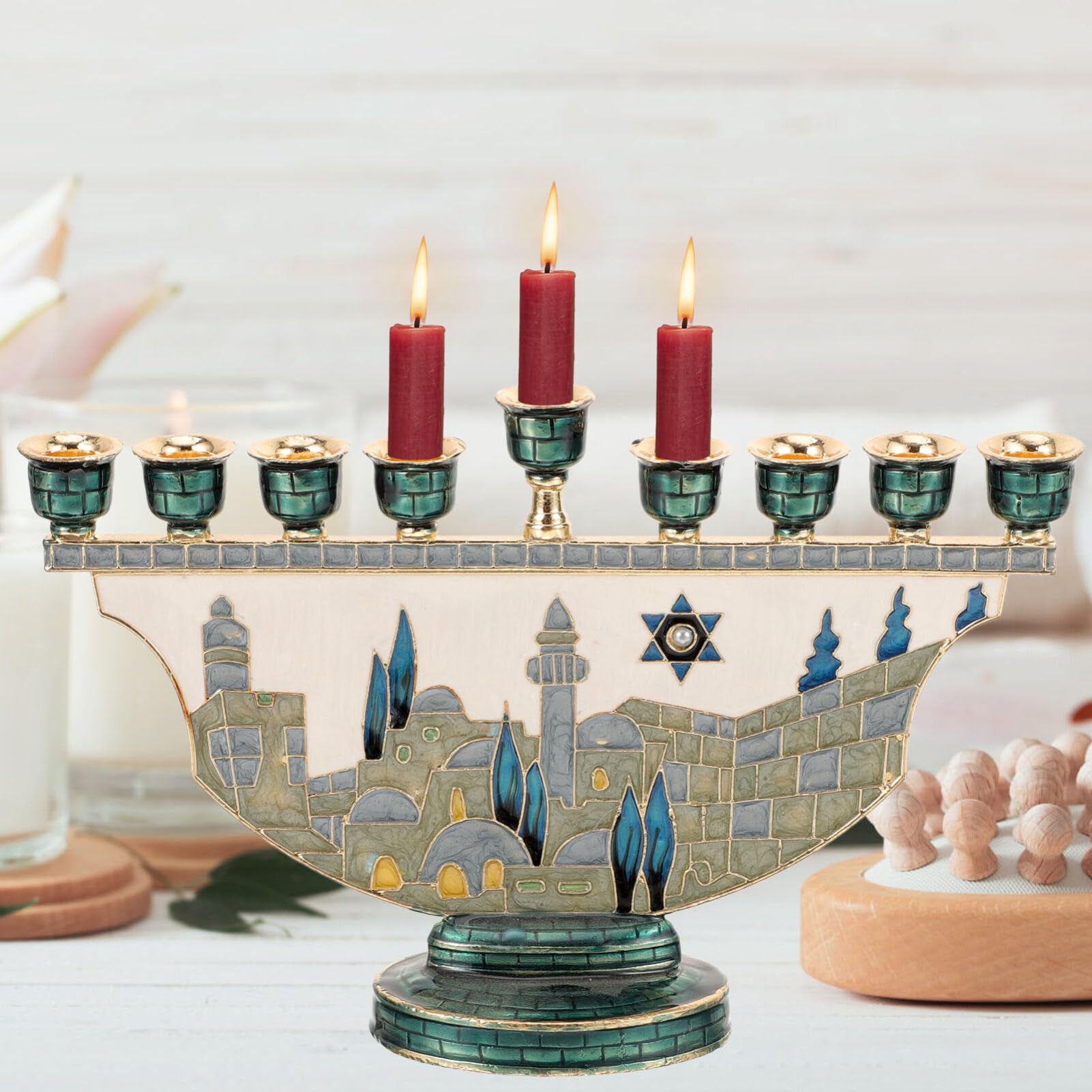 Jerusalem Menorah Hanukkah Can - огляд і ціна Candle Holder Decor